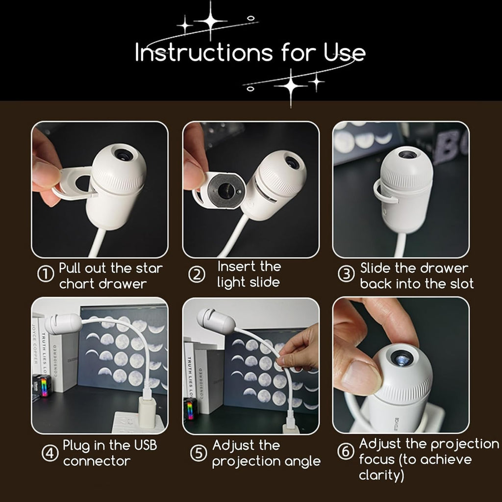 Star Projector Nightlight for Kids – Portable Bedroom Night Light