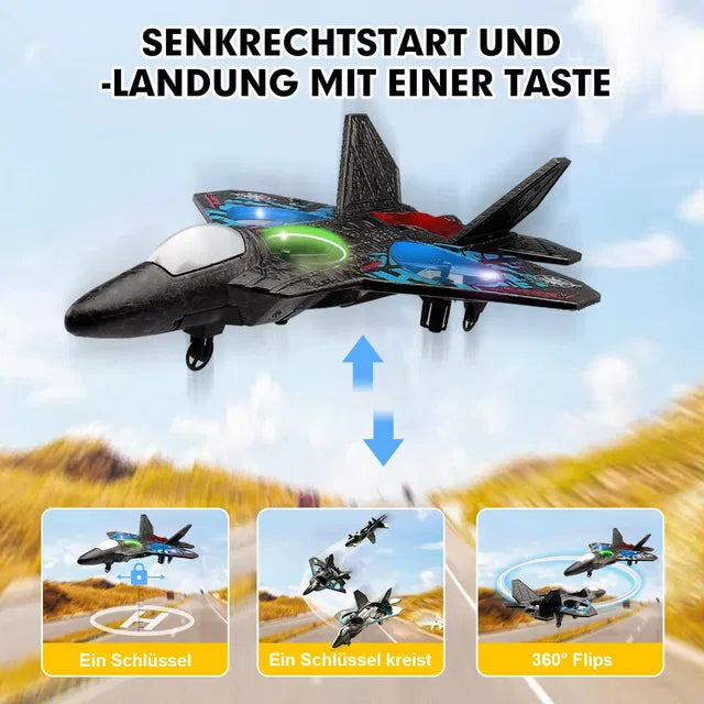 RC Plane, 2.4 GHz Remote Controlled Aeroplane Jet Fighter Quadcopter Aircraft